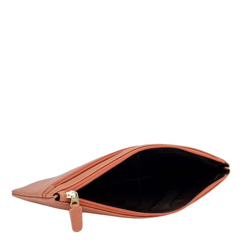 Da Milano Terracotta Wax Leather Multi Pouch - Terracotta  | Best Price UAE